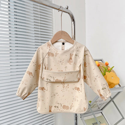 Waterproof Long Sleeve Baby Smock | Full-Coverage Feeding Apron (0-5Y)