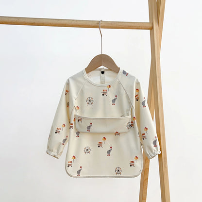 Waterproof Long Sleeve Baby Smock | Full-Coverage Feeding Apron (0-5Y)