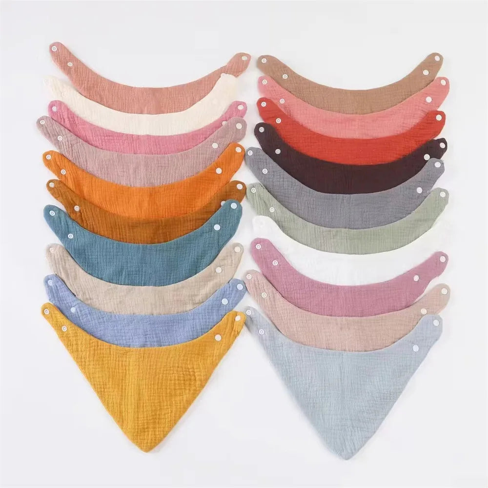Solid Color Cotton Baby Bandana Bibs
