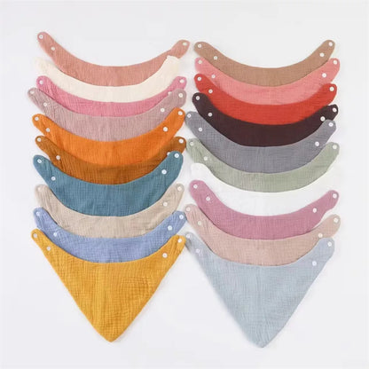 Solid Color Cotton Baby Bandana Bibs