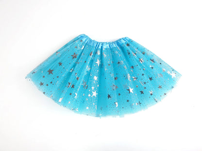 Girls Tulle Star Sequins Princess Tutu Skirt