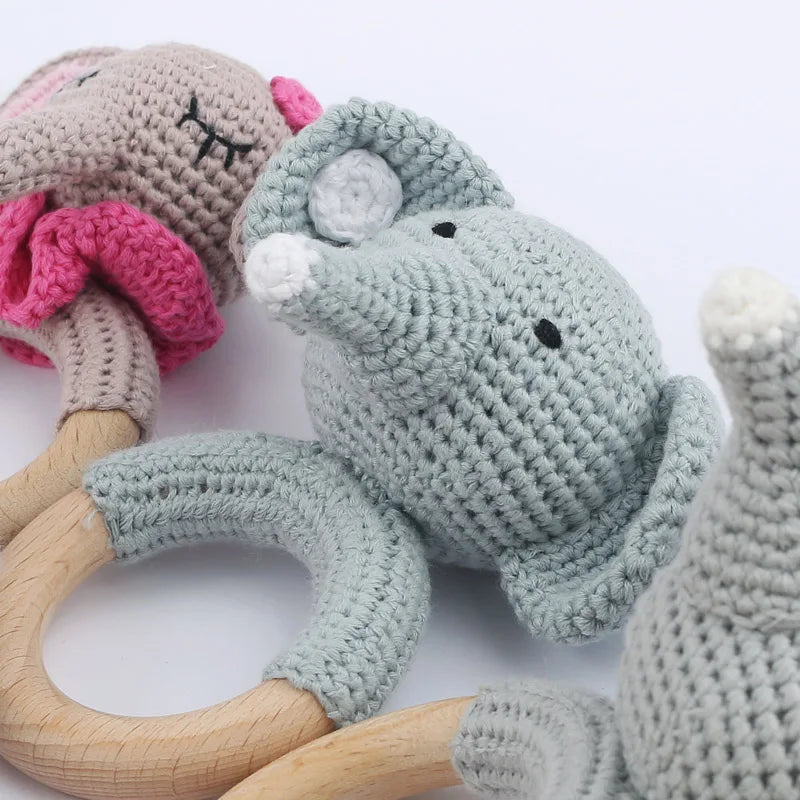 Handmade Amigurumi Cartoon Animal Baby Rattle