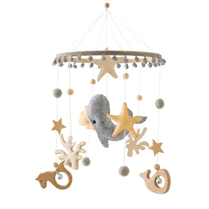 Soft Felt & Wooden Animal Baby Crib Mobile with Music