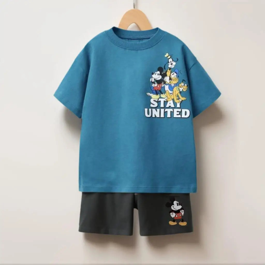 Kids Two-Piece Summer Outfit – Trendy Printed Sports Set