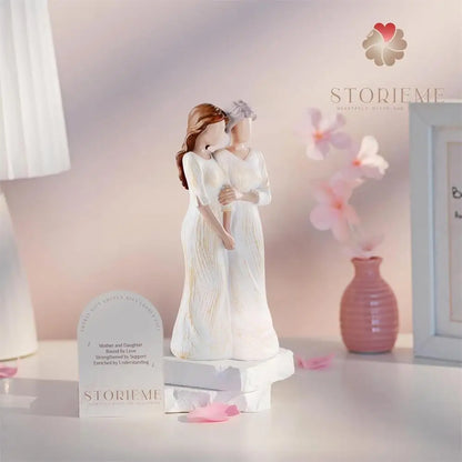 Mother-Daughter Sister Embrace Art Figurine