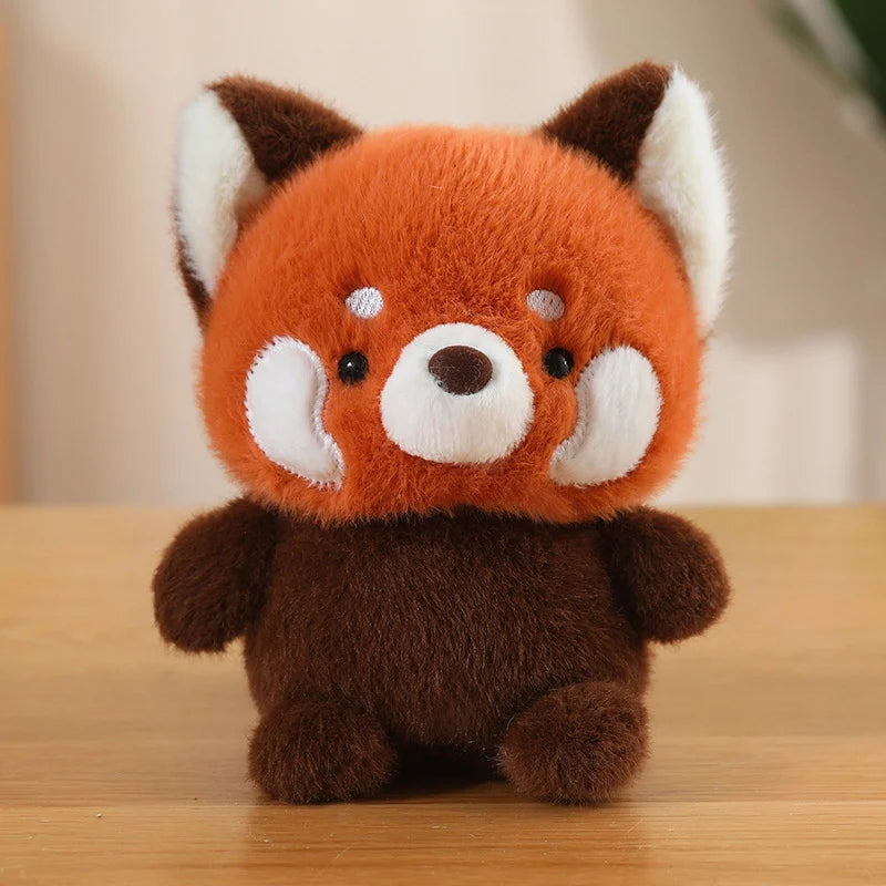 Cute Sitting Animal Plush Dolls: Red Panda, Fox, Sloth & More