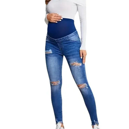 Maternity High Waist Elastic Hip-Lifting Jeans