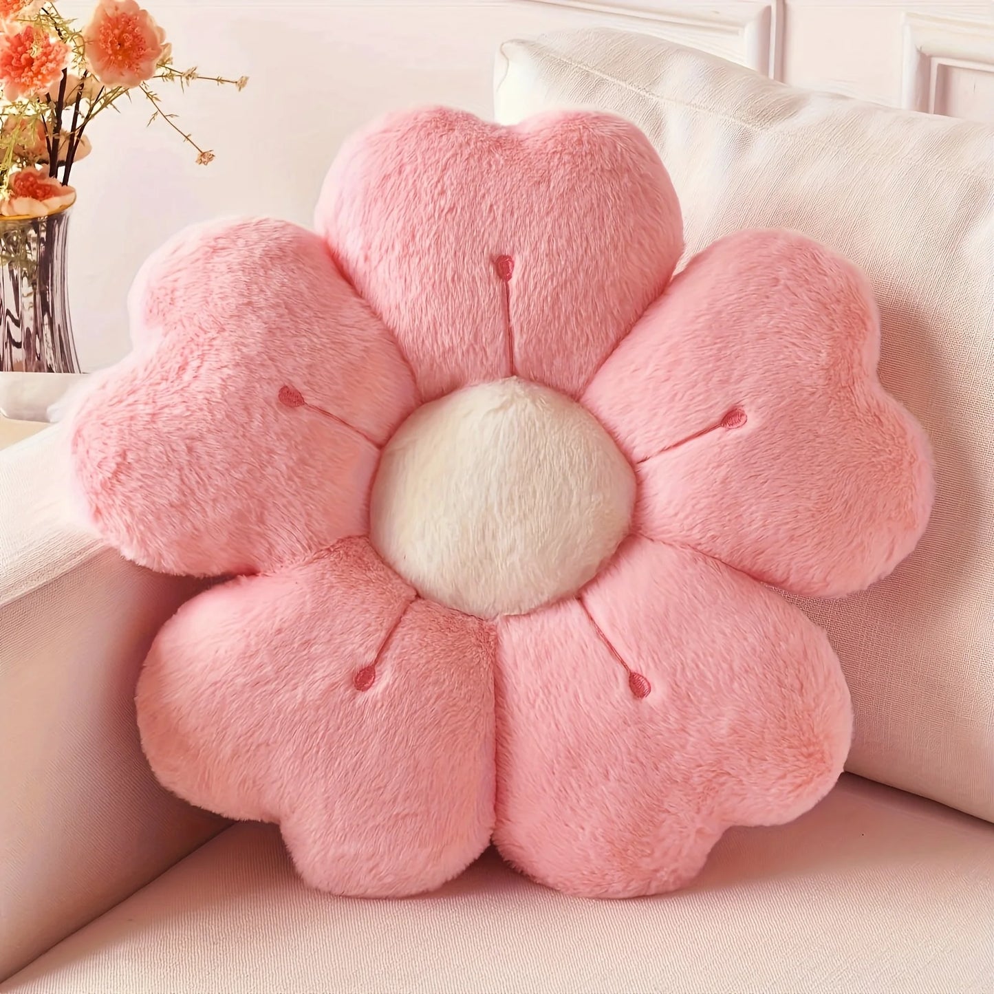Plush Daisy Flower Pillow – Cute Cozy Cushion for Bed & Sofa