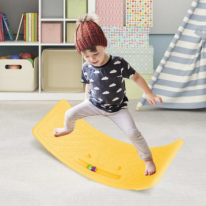 Kids Indoor Balance Board with Rubber Game Mat