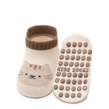 Kids Anti-Slip Floor Socks - Cotton Cartoon Toddler Gripper Socks