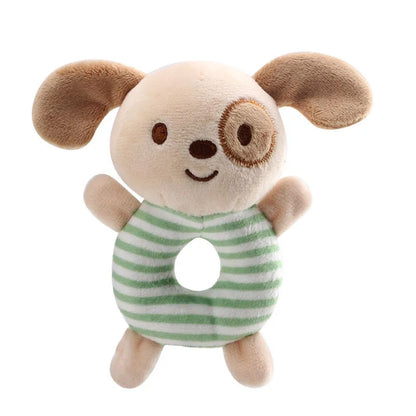 Plush Cartoon Animal Baby Rattle & Hand Ring Toy (0-24 Months)