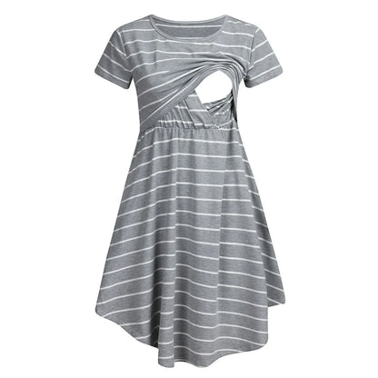Maternity Care Striped Dress for Mothers