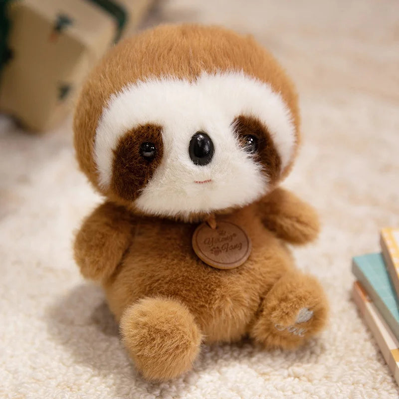 Cute Sitting Animal Plush Dolls: Red Panda, Fox, Sloth & More