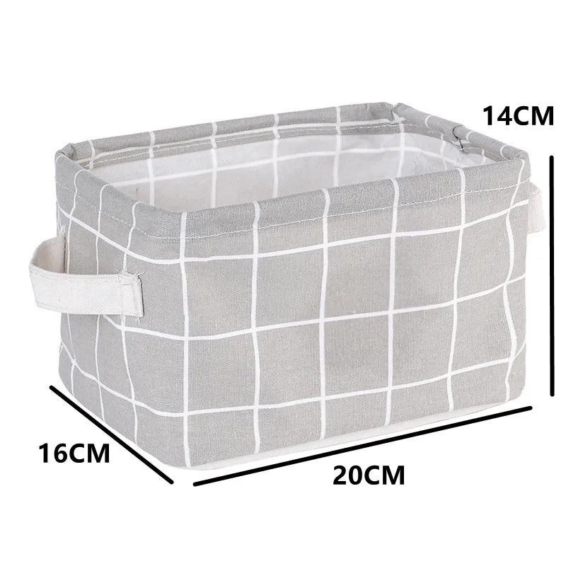 Foldable Cotton Linen Mini Storage Basket