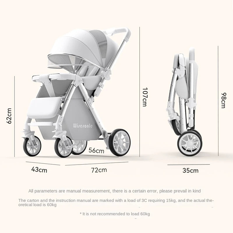Lightweight Folding Two-way Baby Stroller
