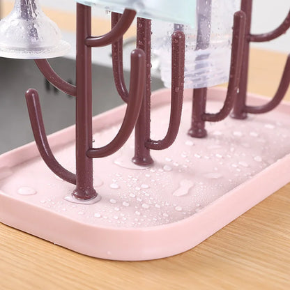 Bottle and Cup Drain Rack with Nipple Holder