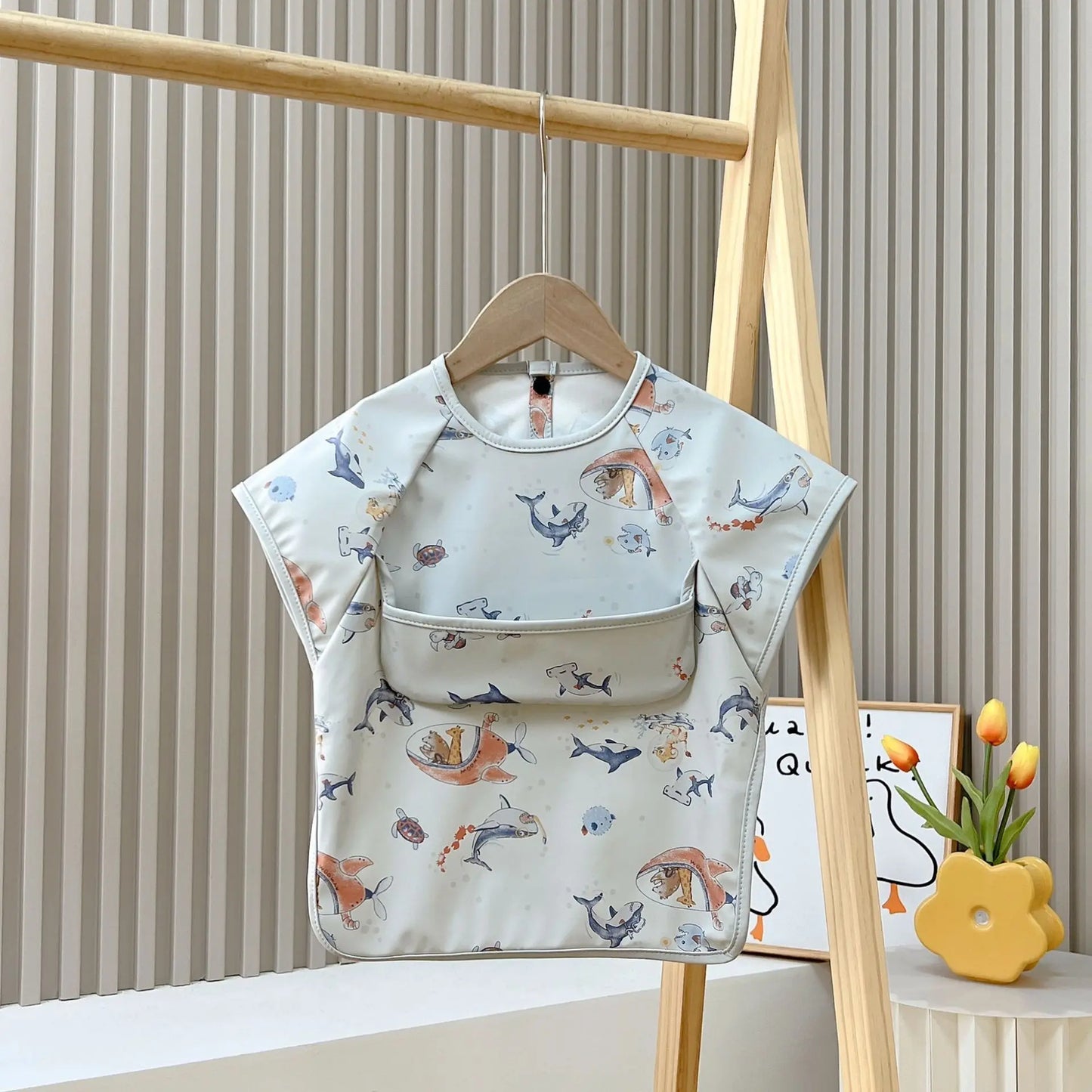 Waterproof Short Sleeve Feeding Smock & Bib