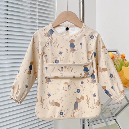 Waterproof Long Sleeve Baby Smock | Full-Coverage Feeding Apron (0-5Y)