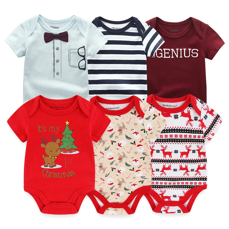 Cute Cartoon & Solid Color Bodysuits for Baby Boys & Girls