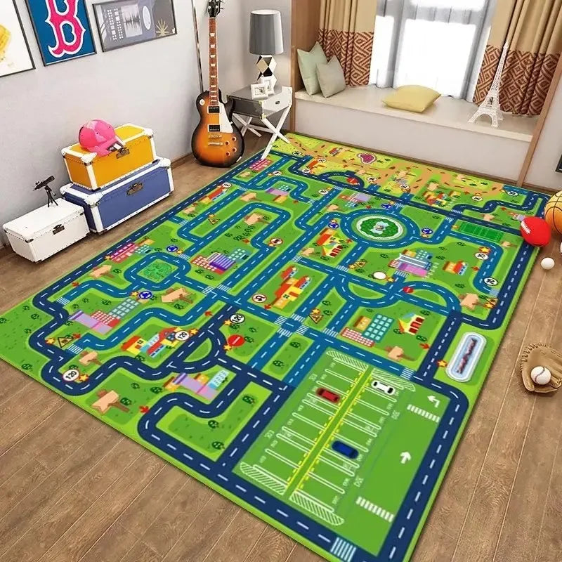 Anti-Fall & Anti-Slip Baby Crawling Mat with City Map Design