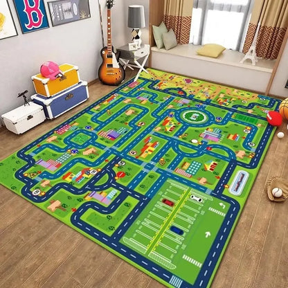 Anti-Fall & Anti-Slip Baby Crawling Mat with City Map Design