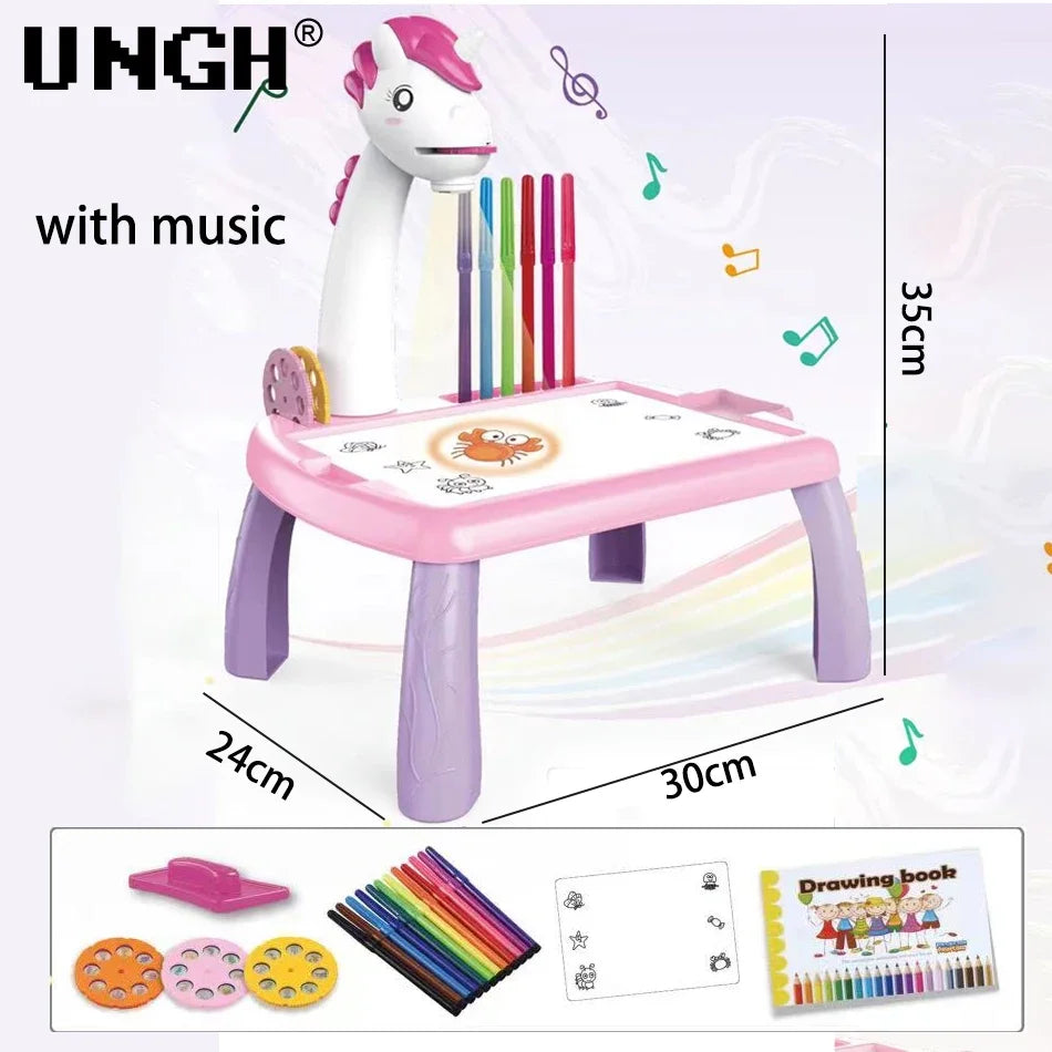 UNGH Children led projector drawing table