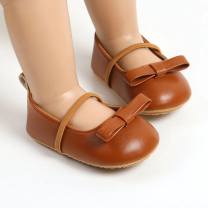 Newborn Leather Shoes: Anti-slip Rubber Sole