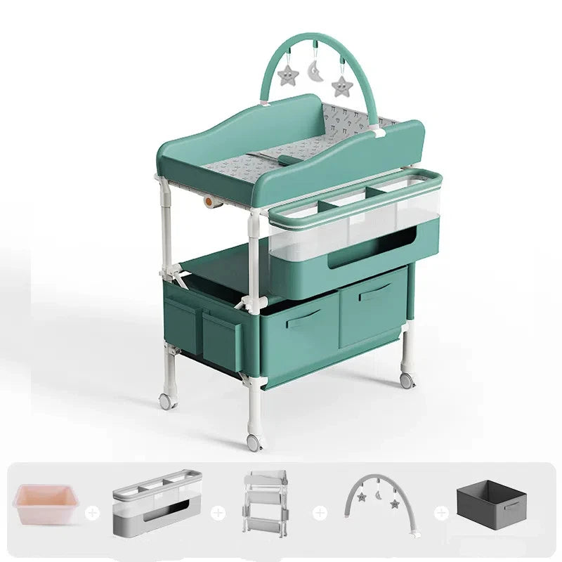 4-in-1 GoAnywhere Foldable Baby Changing Station with Bath & Massage