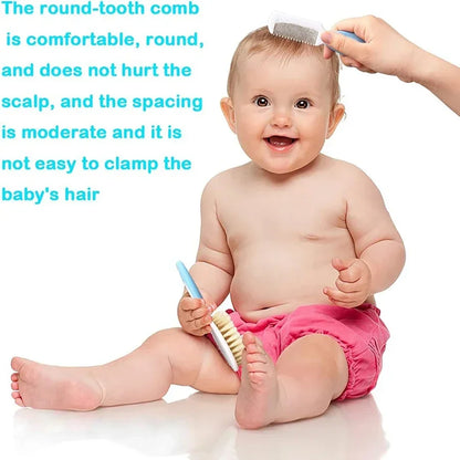 Soft Silicone & Bristle Baby Hair Care Set | Cradle Cap Brush