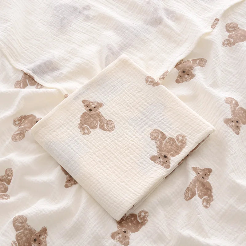 Large 100x100cm Cotton Muslin Swaddle & Bath Towel
