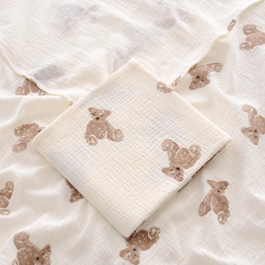 Large 100x100cm Cotton Muslin Swaddle & Bath Towel