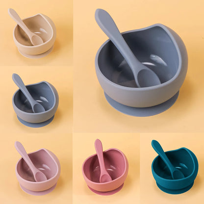 Infant Learning-to-Eat Silicone Sucker Bowls (2PC)