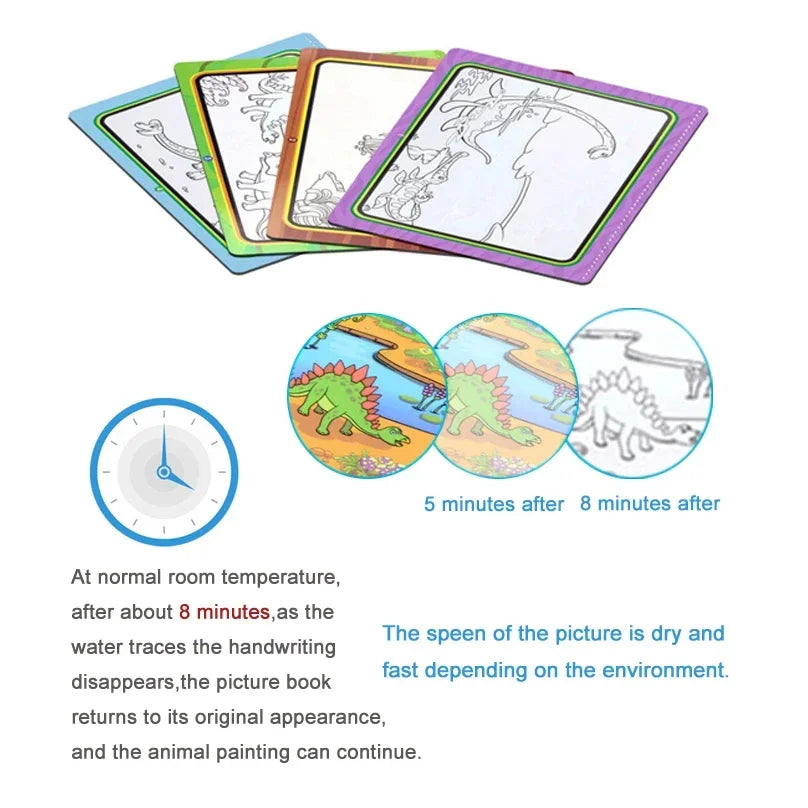 Mess-Free Water Coloring Book for Early Education