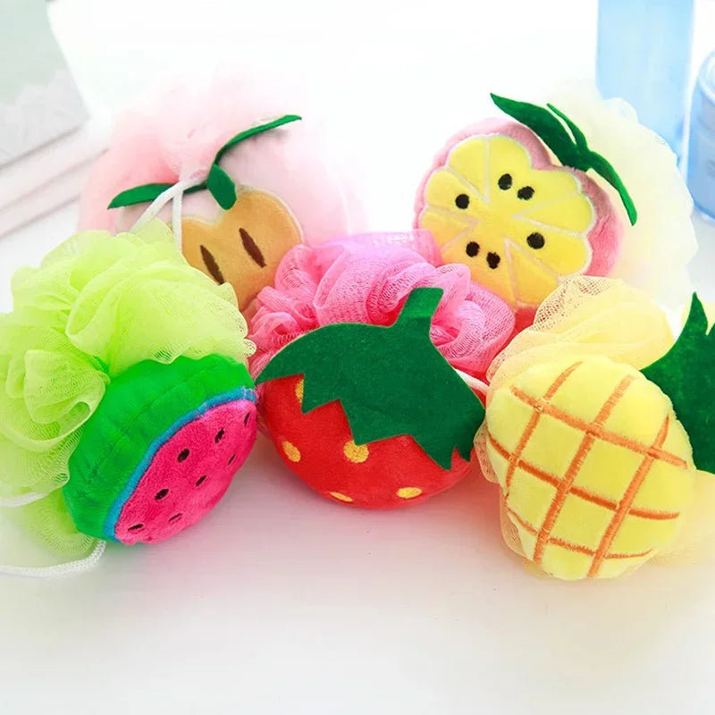 Cute Fruit Shape Infant Bath Brush & Cleaner