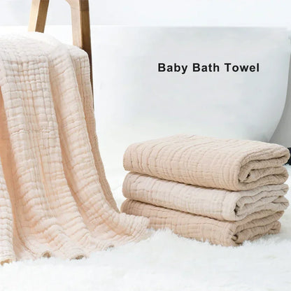 Soft 6-Layer Muslin Baby Bath Towel & Swaddle Wrap