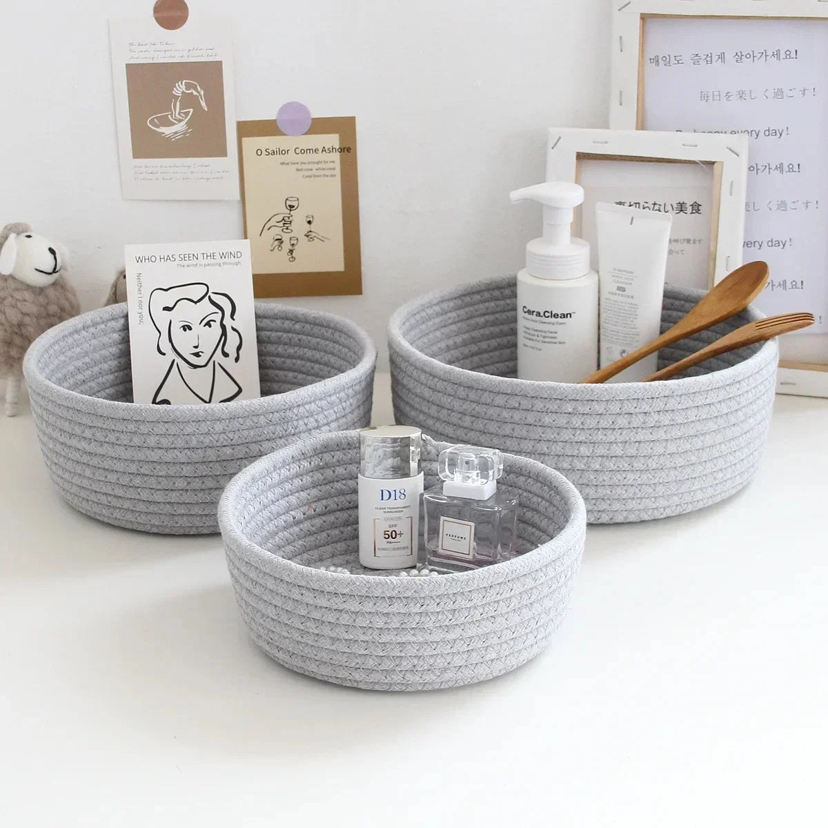 Woven Nordic Cotton Rope Storage Basket