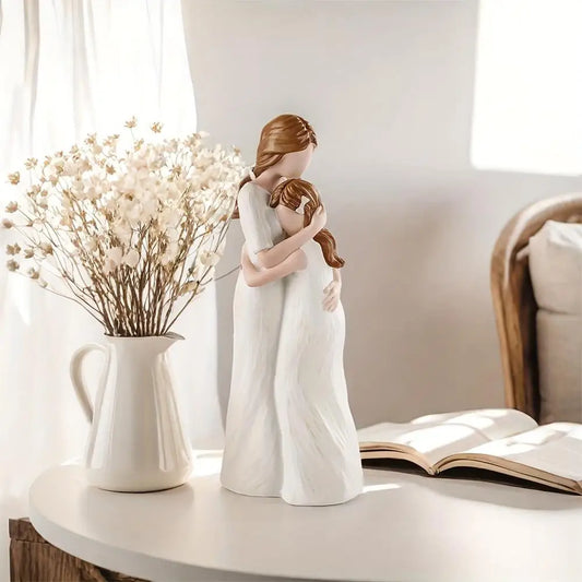 Mother-Daughter Sister Embrace Art Figurine