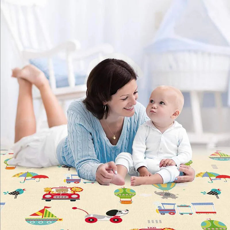 Large Folding Baby Crawling Mat - Double-Sided & Portable
