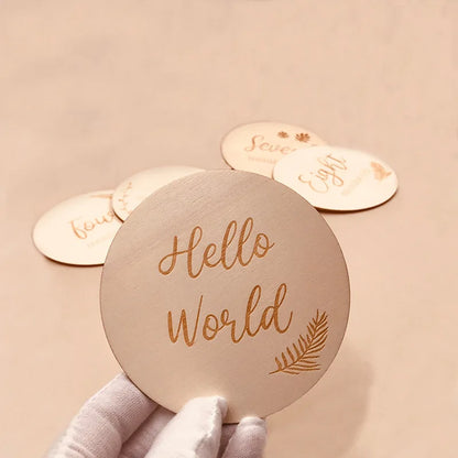 Handmade Wooden Milestone Cards & Newborn Photo Props Set