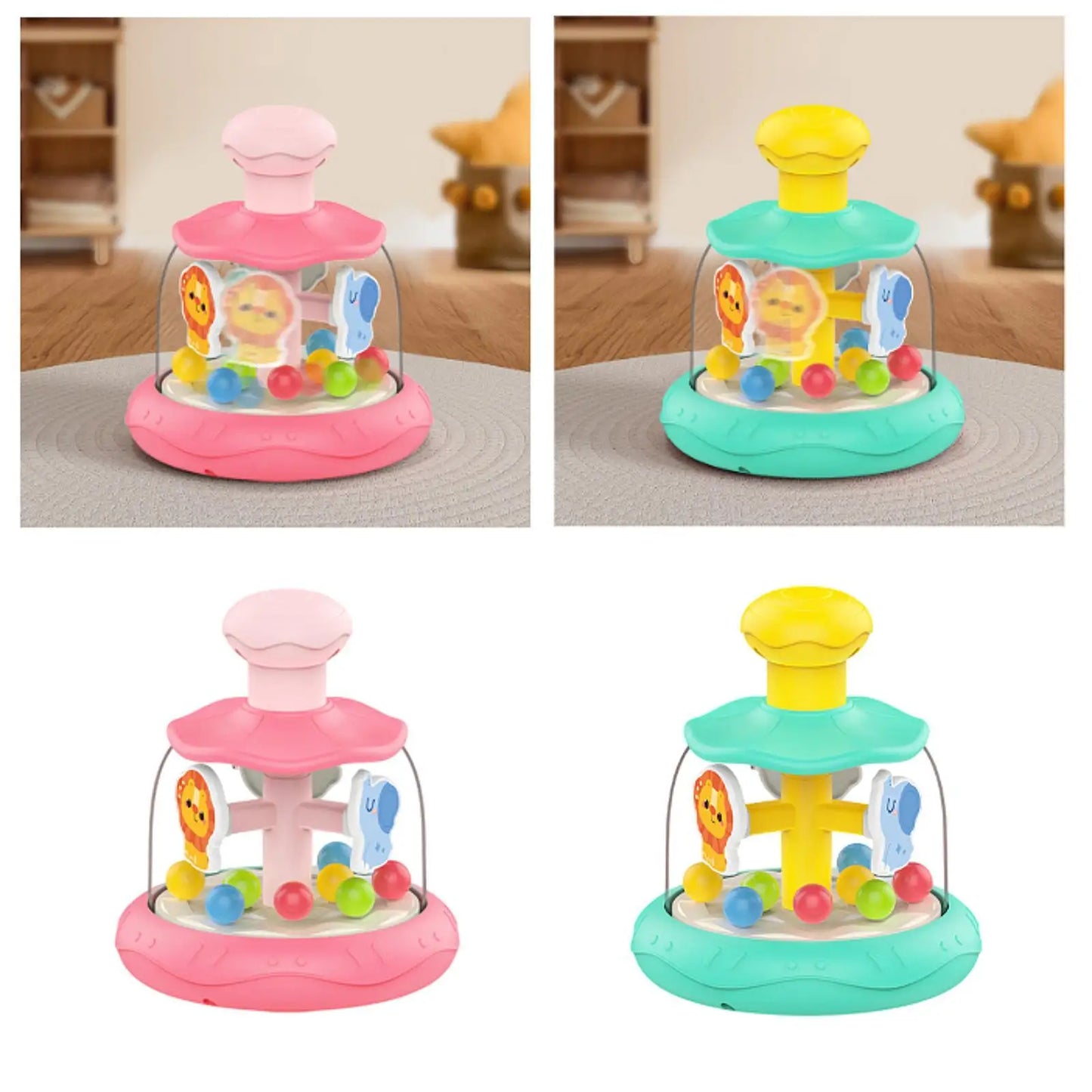 Press-and-Spin Baby Toy: Rotating Motor Skills Learning