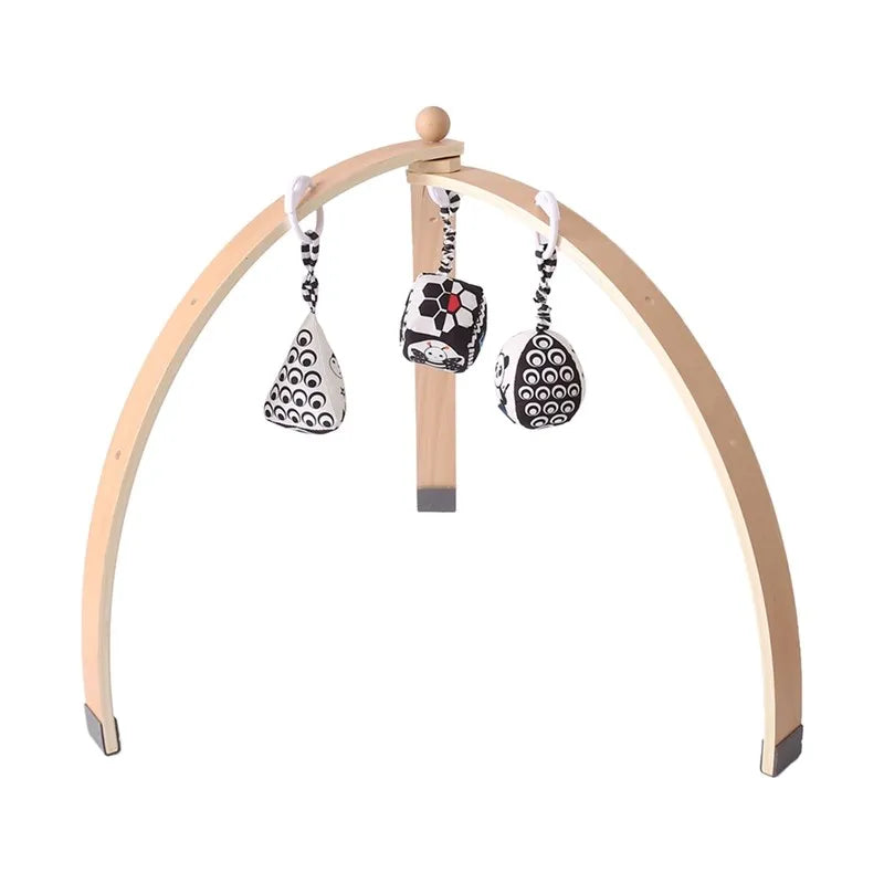 Wooden Rocket Baby Gym Frame with Montessori Celestial Toys