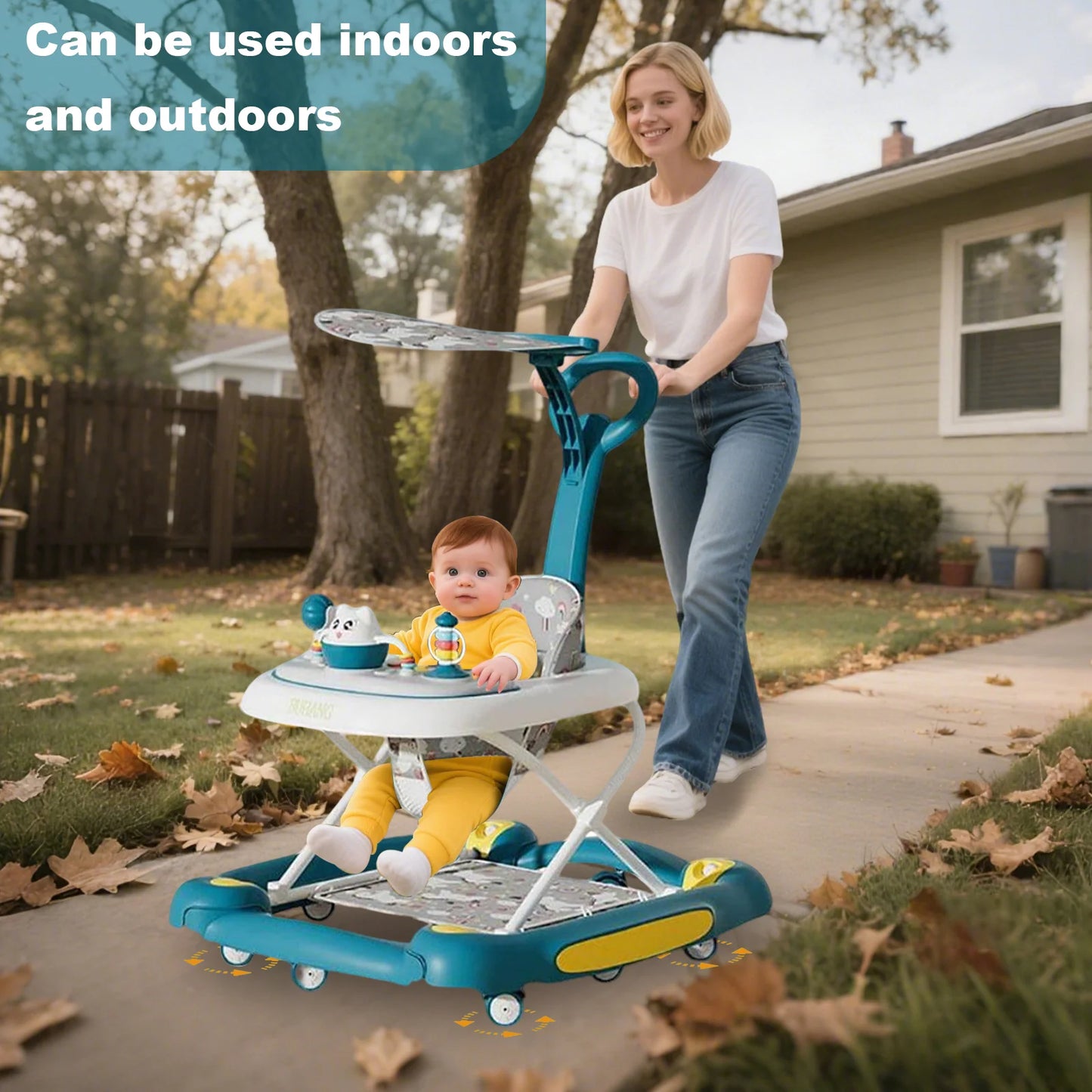 6-in-1 Anti-Rollover Baby Walker & Activity Center