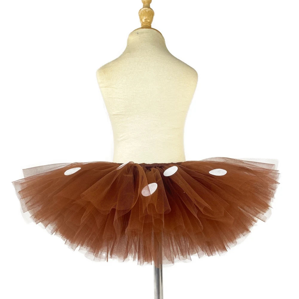 Girls Brown Deer/Reindeer Tutu Skirt Outfit
