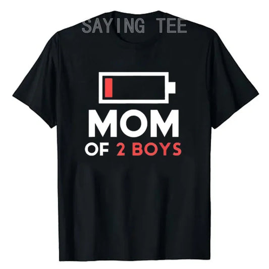 Cute "Mama of 2 Boys" Saying T-Shirt
