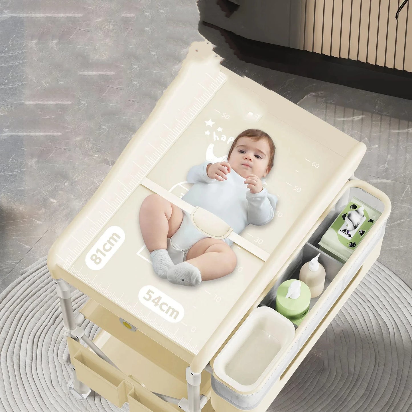 4-in-1 GoAnywhere Foldable Baby Changing Station with Bath & Massage