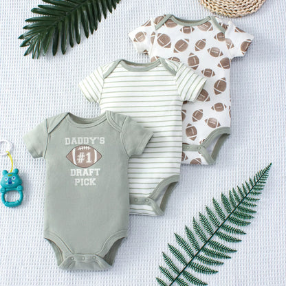 Cute Cartoon Dinosaur & Stripe Pattern Bodysuits (3 PCS)