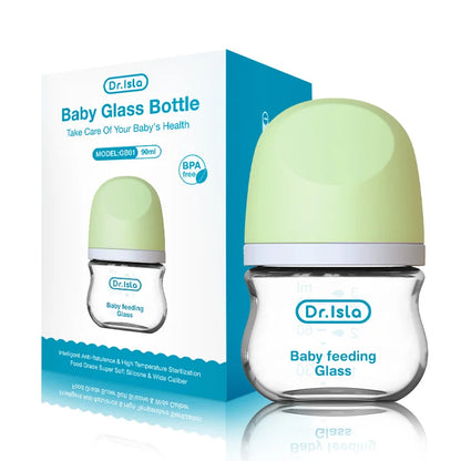 Infant Glass Baby Bottles (Anti-Colic, Two Sizes)