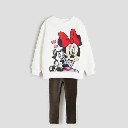 Kids Cartoon Print Sweatshirt & Sweatpants Set