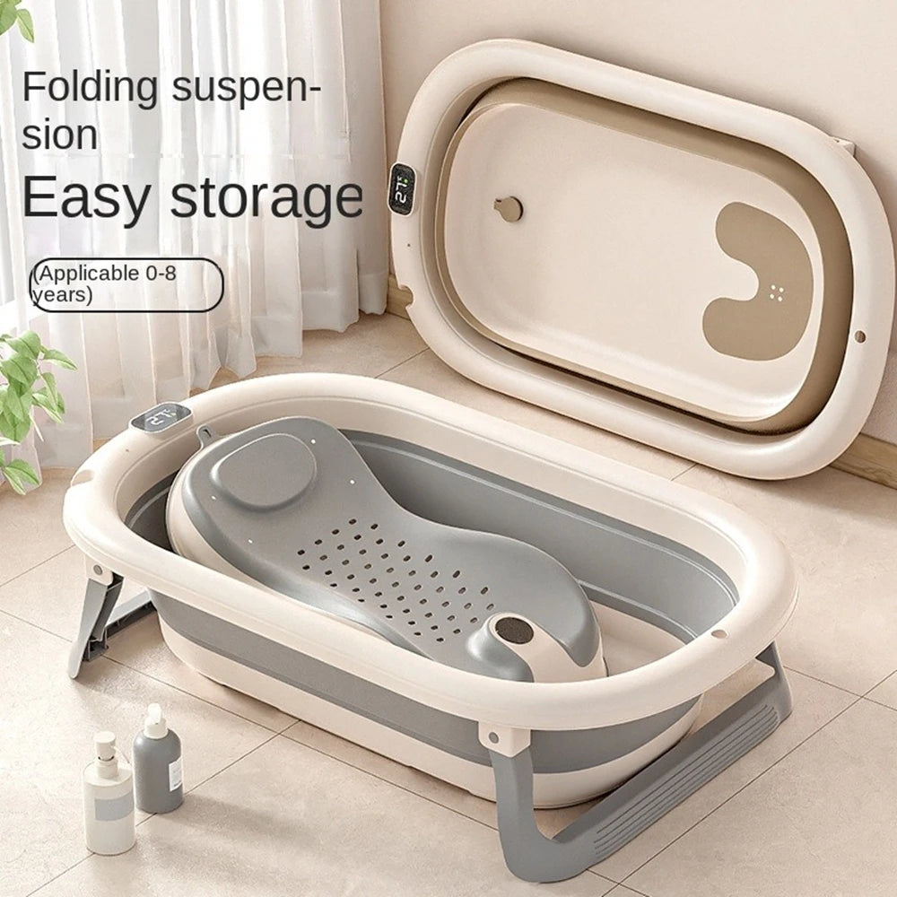 Space-Saving Collapsible Baby Bath with Cushion