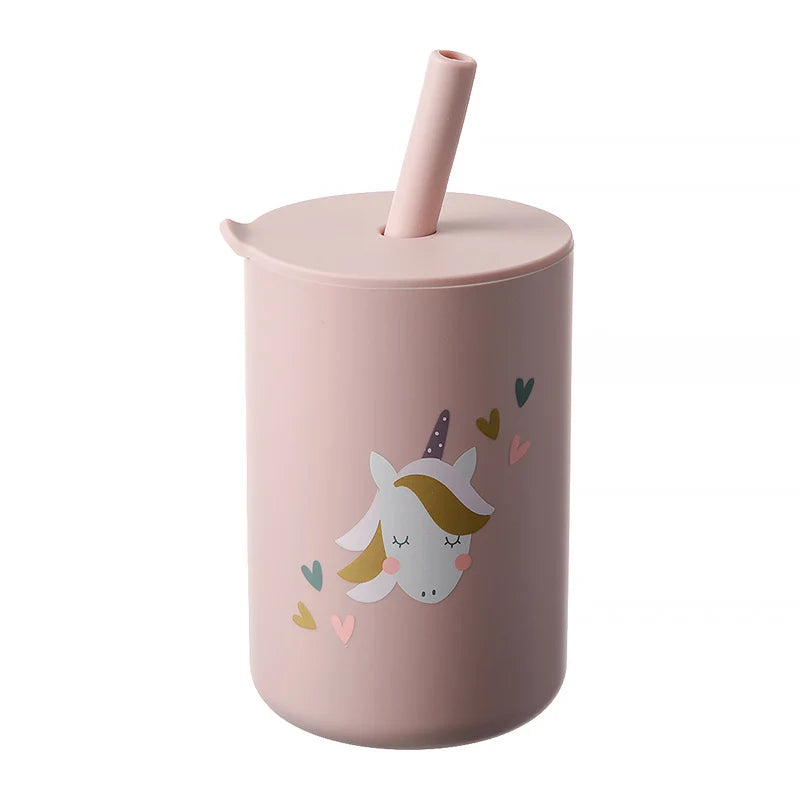 Food Grade Silicone Toddler Straw Sippy Cup